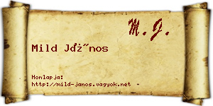 Mild János névjegykártya